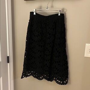 Ann Taylor Black Eyelet A-Line Skirt